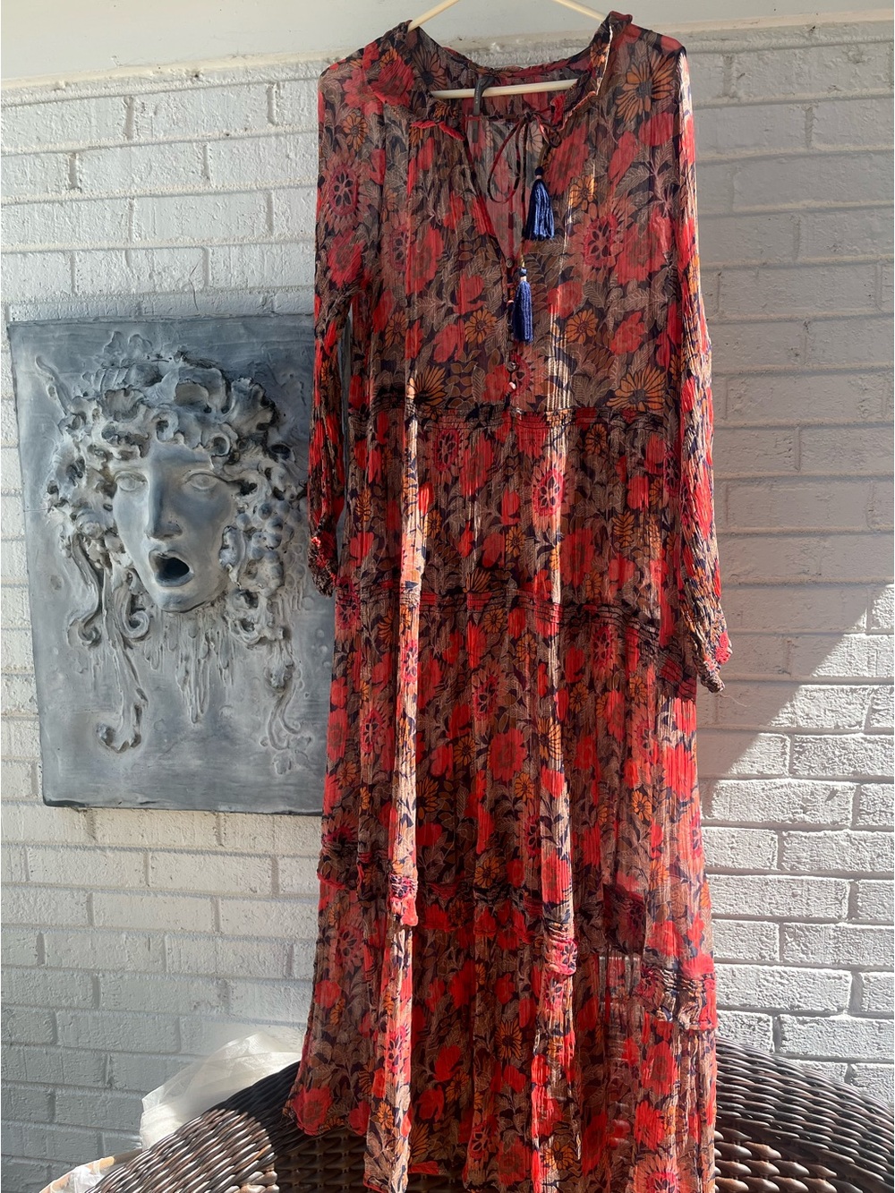 Anthropologie Marais Printed Chiffon Maxi Dress 1x